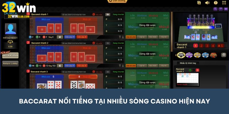 Baccarat nổi tiếng tại nhiều sòng casino hiện nay