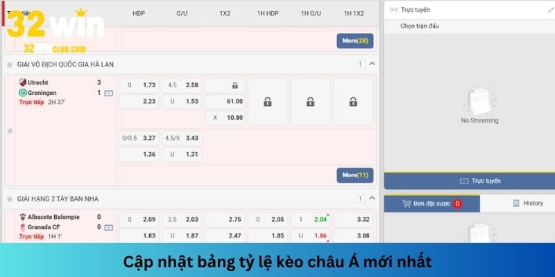 Phải cập nhật bảng tỷ lệ kèo mới nhất của nhà cái trước khi cá cược