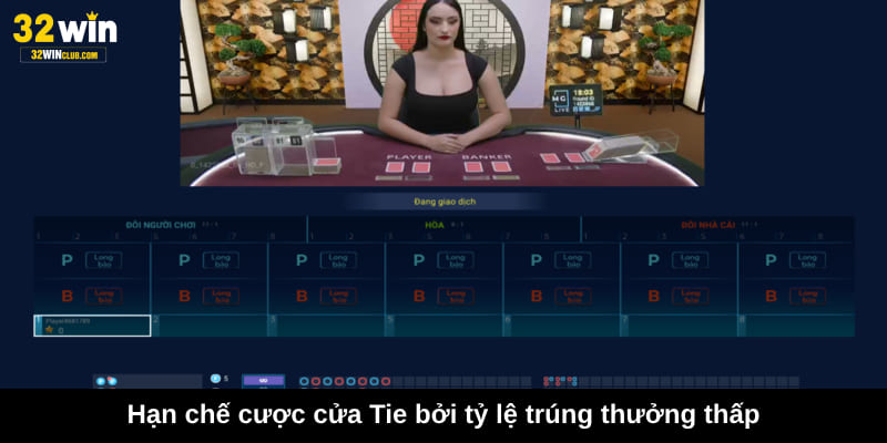 Hạn chế cược cửa Tie bởi tỷ lệ trúng thưởng thấp