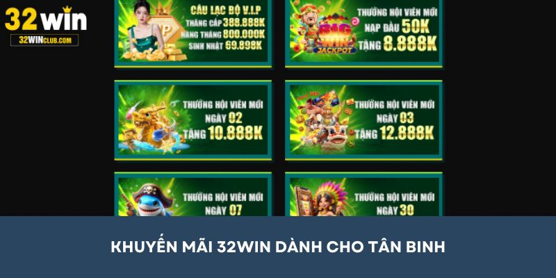 Chương trình khuyến mãi 32Win dành cho tân binh