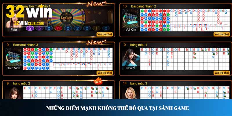 Những điểm mạnh không thể bỏ qua tại sảnh game