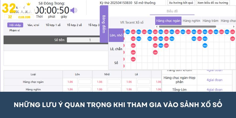 Những lưu ý quan trọng khi tham gia vào sảnh xổ số