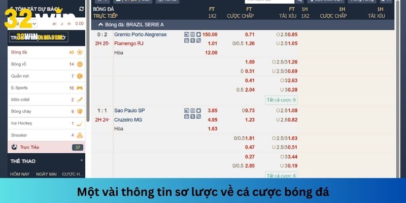 Cá cược bóng đá là hình thức cược hấp dẫn dành cho anh em yêu thích môn thể thao vua