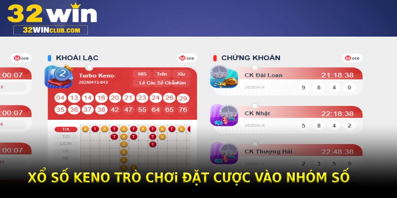 Xổ số Keno trò chơi đặt cược vào nhóm số